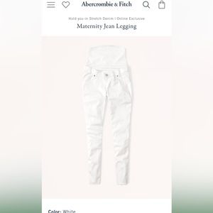 Abercrombie and Fitch White Maternity Jeans